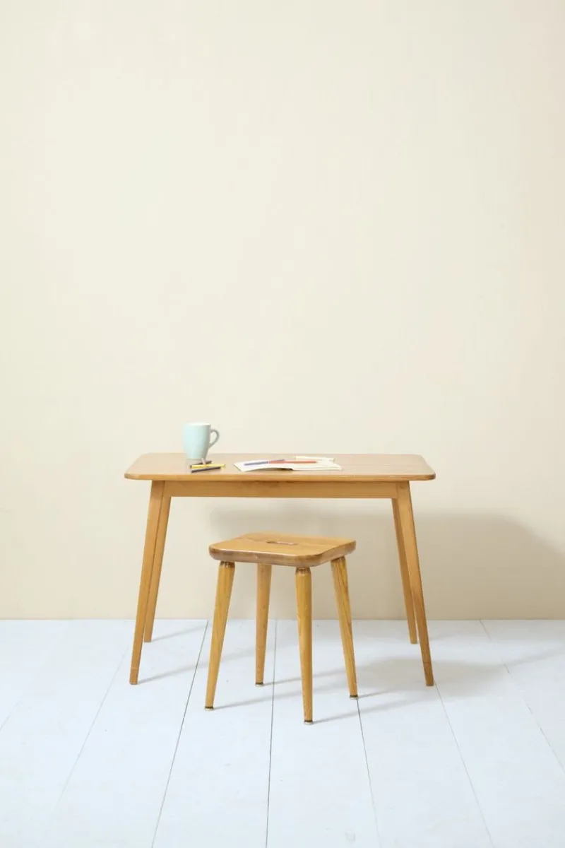 New Pamono Swedish Desk and Stool by Malmvall Göran, 1940s, Set of 2
