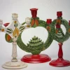 Pamono Swedish God Jul Candleholders, 1890s, Set of 3> Candleholders