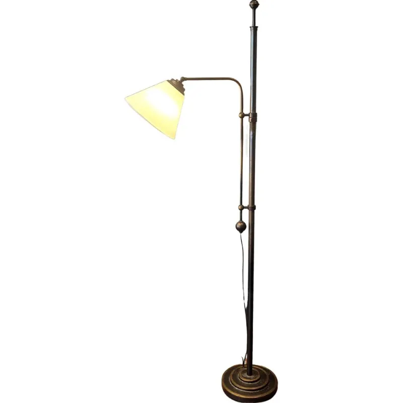 Pamono Swedish Grace Art Deco Floor Lamp in Bronze from Cebe, 1930s> Floor Lamps