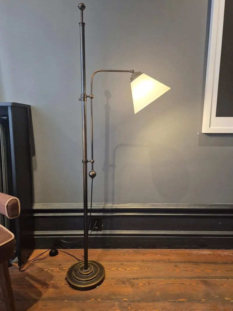 Pamono Swedish Grace Art Deco Floor Lamp in Bronze from Cebe, 1930s> Floor Lamps