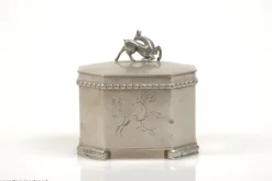 New Pamono Swedish Grace Pewter Tobacco Jar by Harald Linder for Uddevalla, 1920s