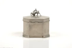 New Pamono Swedish Grace Pewter Tobacco Jar by Harald Linder for Uddevalla, 1920s