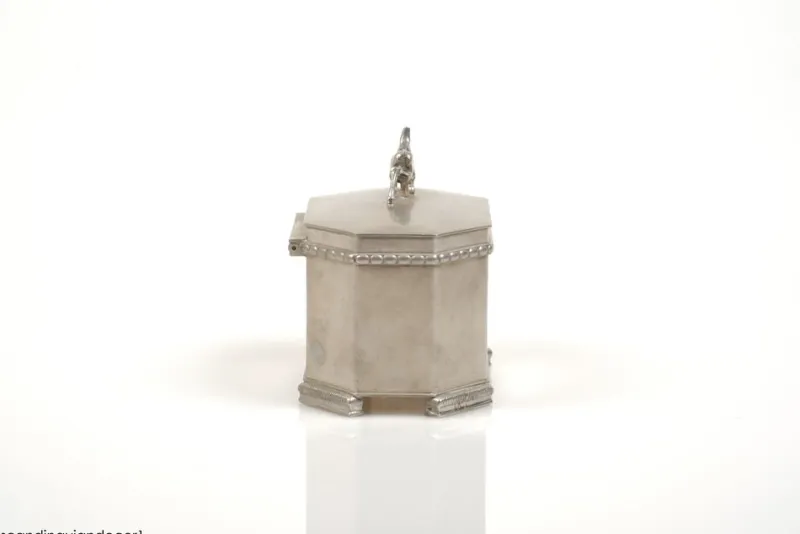 New Pamono Swedish Grace Pewter Tobacco Jar by Harald Linder for Uddevalla, 1920s