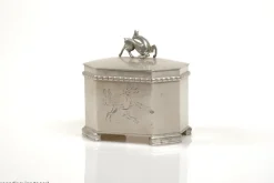 New Pamono Swedish Grace Pewter Tobacco Jar by Harald Linder for Uddevalla, 1920s