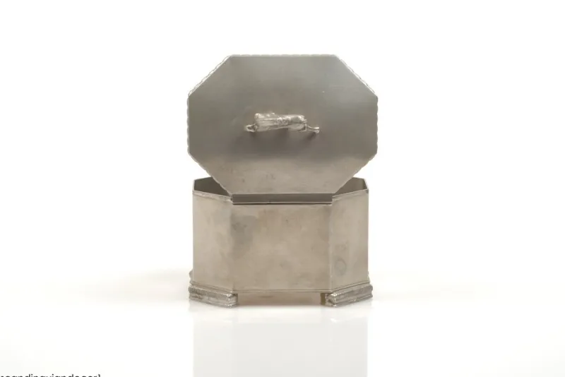 New Pamono Swedish Grace Pewter Tobacco Jar by Harald Linder for Uddevalla, 1920s