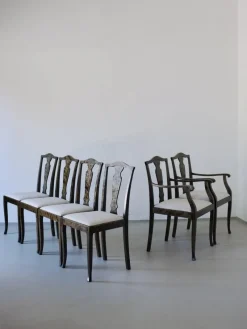 Pamono Swedish Grace Satin Birch Dining Chairs, 1920s, Set of 6> Side Chairs & Dining Chairs