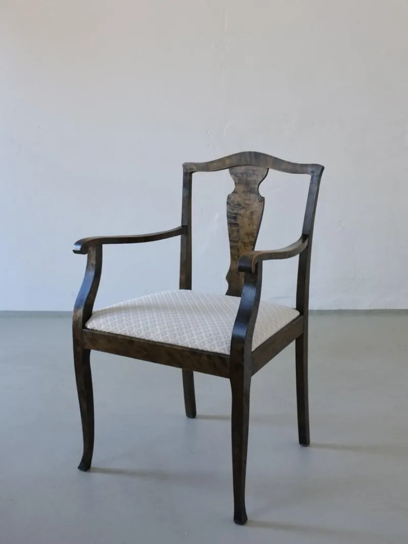 Pamono Swedish Grace Satin Birch Dining Chairs, 1920s, Set of 6> Side Chairs & Dining Chairs
