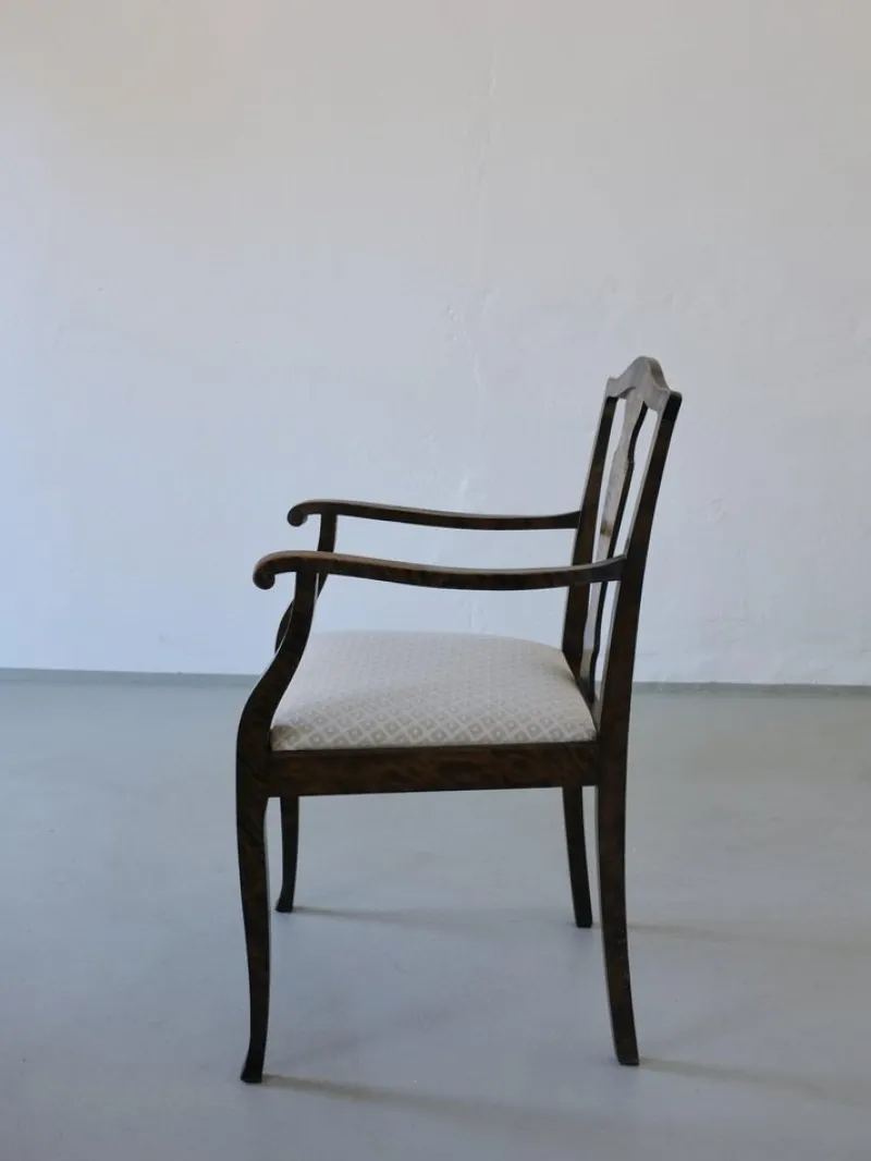 Pamono Swedish Grace Satin Birch Dining Chairs, 1920s, Set of 6> Side Chairs & Dining Chairs