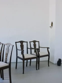 Pamono Swedish Grace Satin Birch Dining Chairs, 1920s, Set of 6><noscript><img width=