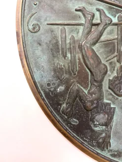 Pamono Swedish Grace Sundial in Patinated Bronze by Ulla Fogelklou-Skogh, 1930s><noscript><img width=