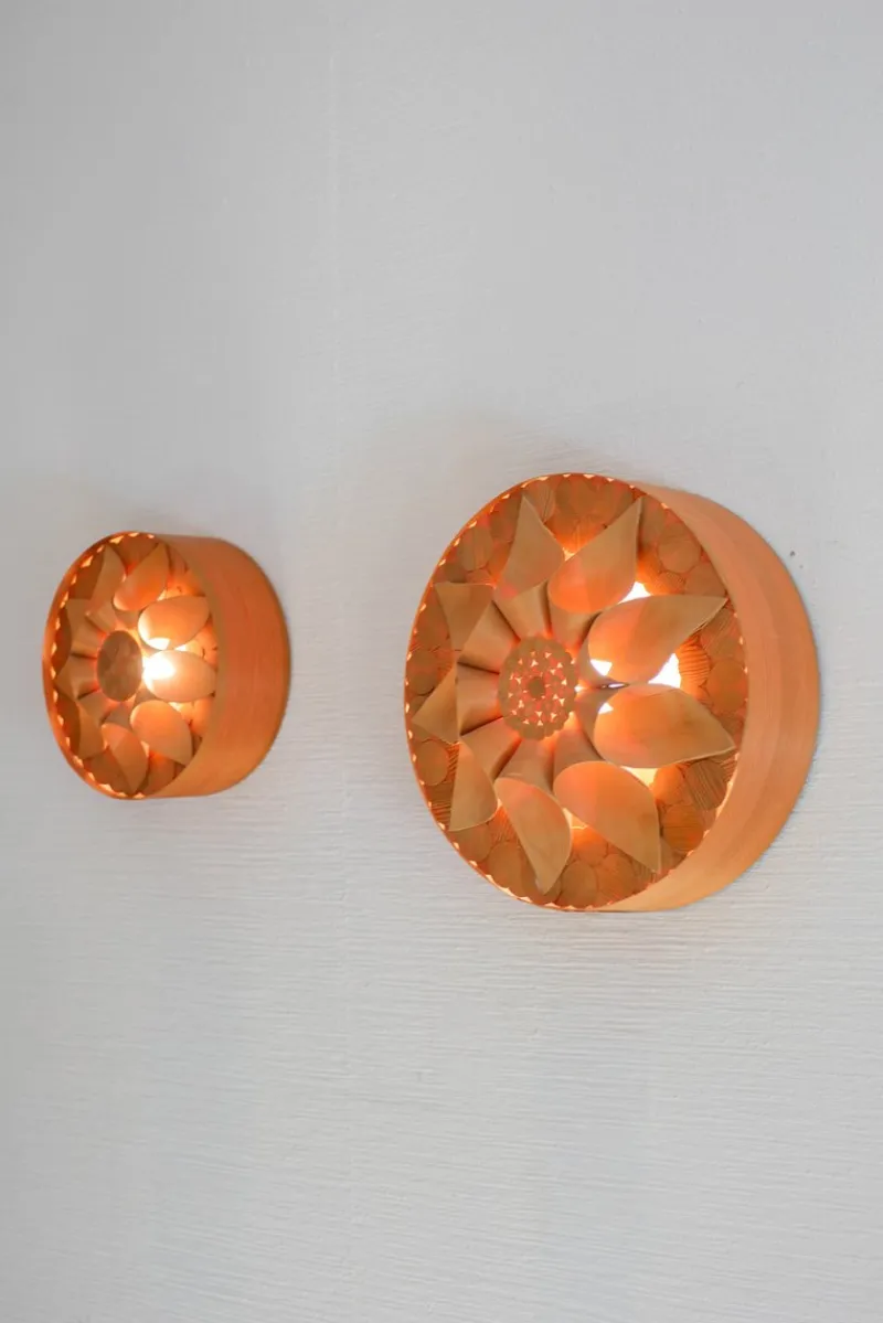 Pamono Swedish Handmade Wooden Sconces, Set of 2> Wall Lights & Sconces