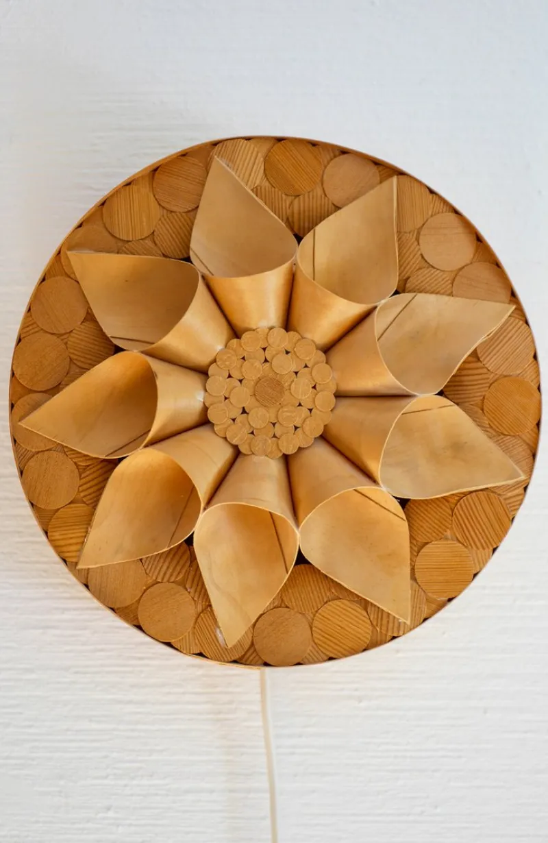 Pamono Swedish Handmade Wooden Sconces, Set of 2> Wall Lights & Sconces