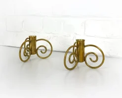 Clearance Pamono Swedish Modern Brass Candlesticks by Lars Holmström for Svenskt Tenn, Sweden, 1950s, Set of 2