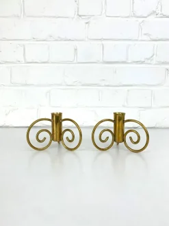 Clearance Pamono Swedish Modern Brass Candlesticks by Lars Holmström for Svenskt Tenn, Sweden, 1950s, Set of 2