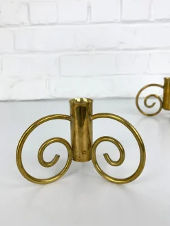Clearance Pamono Swedish Modern Brass Candlesticks by Lars Holmström for Svenskt Tenn, Sweden, 1950s, Set of 2