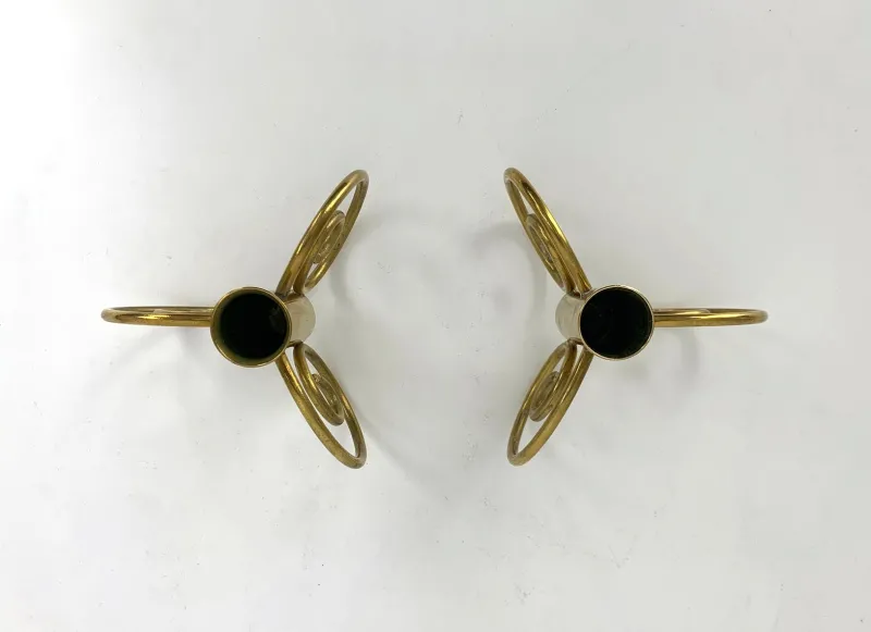 Clearance Pamono Swedish Modern Brass Candlesticks by Lars Holmström for Svenskt Tenn, Sweden, 1950s, Set of 2