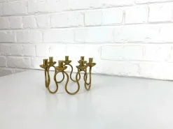 Pamono Swedish Modern Brass Candelabra by Lars Holmström for Svenskt Tenn, Sweden, 1950s><noscript><img width=