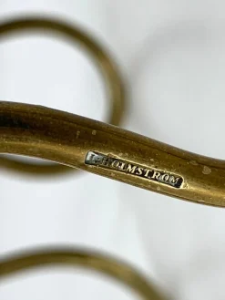 Pamono Swedish Modern Brass Candelabra by Lars Holmström for Svenskt Tenn, Sweden, 1950s><noscript><img width=