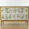 Pamono Swedish Modern Dresser with Nordens Flora Illustrations by C. A. M. Lindman, 1930s> Dressers, Commodes & Chests