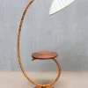 Pamono Swedish Modern Sculptural Floor Lamp with Table & Turned Orb Arm, Late 1930s> Floor Lamps