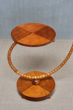 Pamono Swedish Modern Sculptural Floor Lamp with Table & Turned Orb Arm, Late 1930s><noscript><img width=