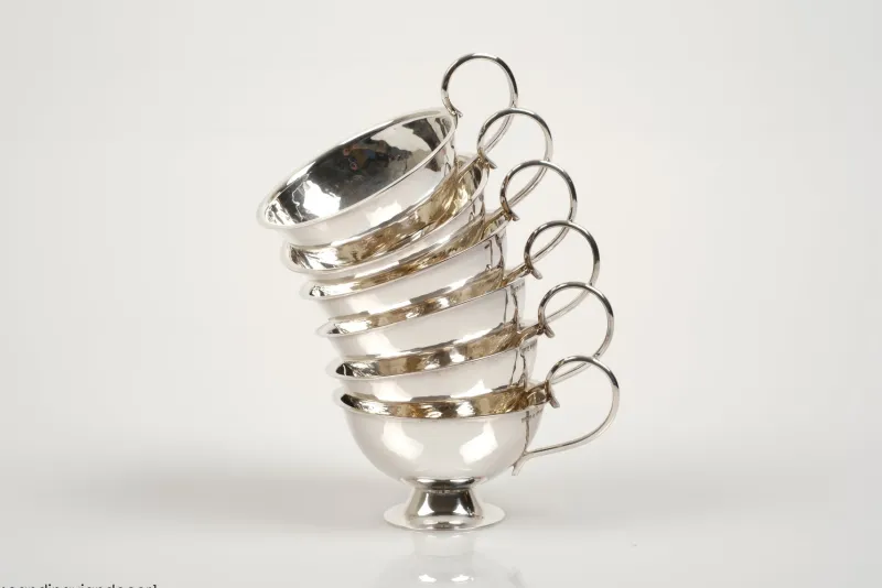 Online Pamono Swedish Modern Silver Punsch Cups by Gundefeldt & Falk, 1960s, Set of 6