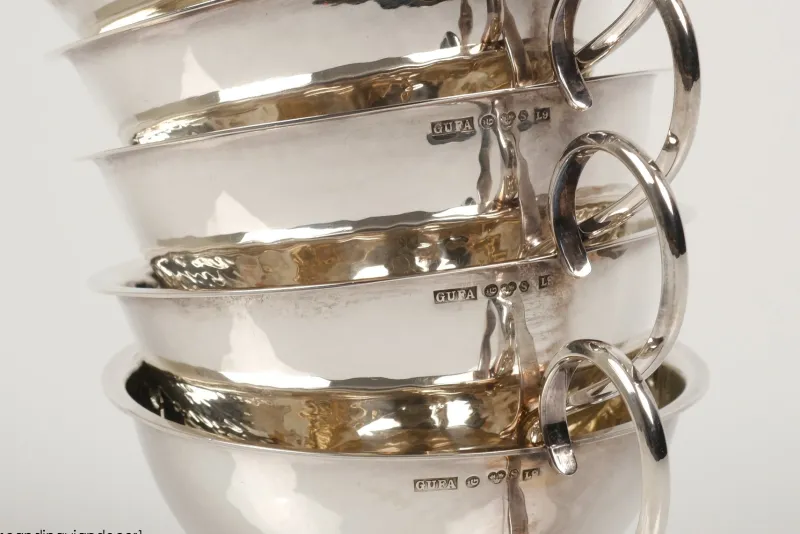 Online Pamono Swedish Modern Silver Punsch Cups by Gundefeldt & Falk, 1960s, Set of 6