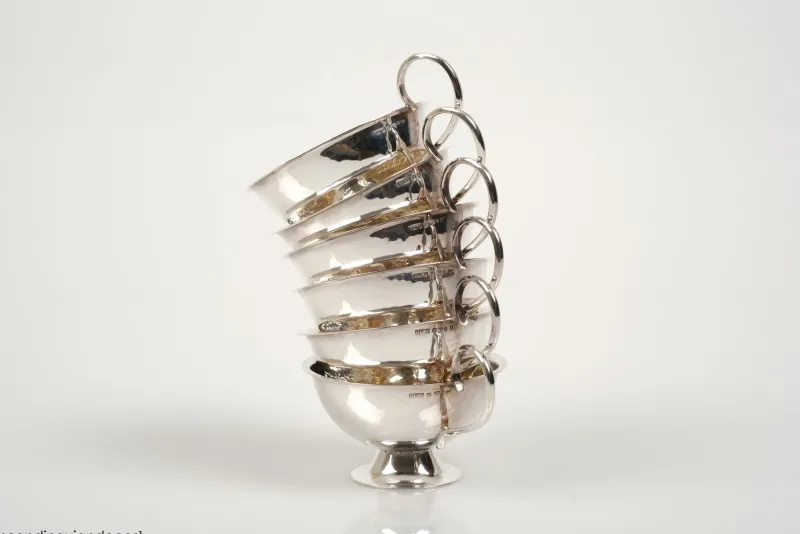 Online Pamono Swedish Modern Silver Punsch Cups by Gundefeldt & Falk, 1960s, Set of 6