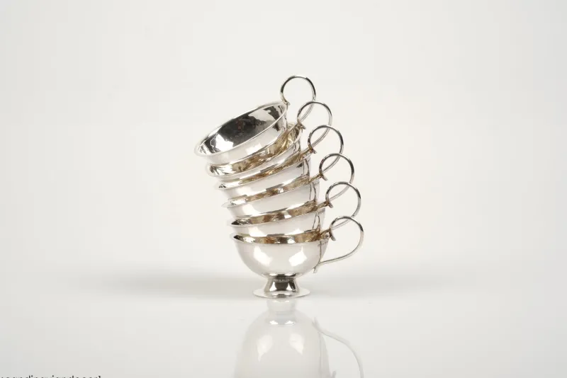 Online Pamono Swedish Modern Silver Punsch Cups by Gundefeldt & Falk, 1960s, Set of 6