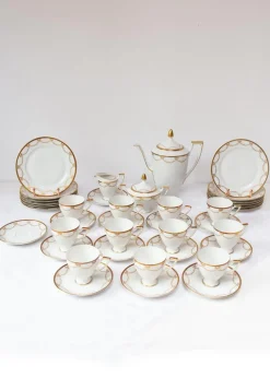 Hot Pamono Swedish Porcelain Coffee and Dessert Set for Eleven People, 1950s, Set of 39