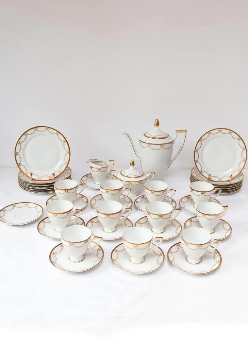 Hot Pamono Swedish Porcelain Coffee and Dessert Set for Eleven People, 1950s, Set of 39