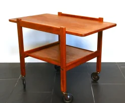 Best Pamono Swedish Rulle Teak Serving Cart by Källemo, 1960s