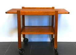 Best Pamono Swedish Rulle Teak Serving Cart by Källemo, 1960s