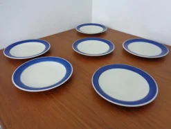New Pamono Swedish Stoneware Koka Plates by Hertha Bengtson for Rörstrand, 1960s, Set of 6