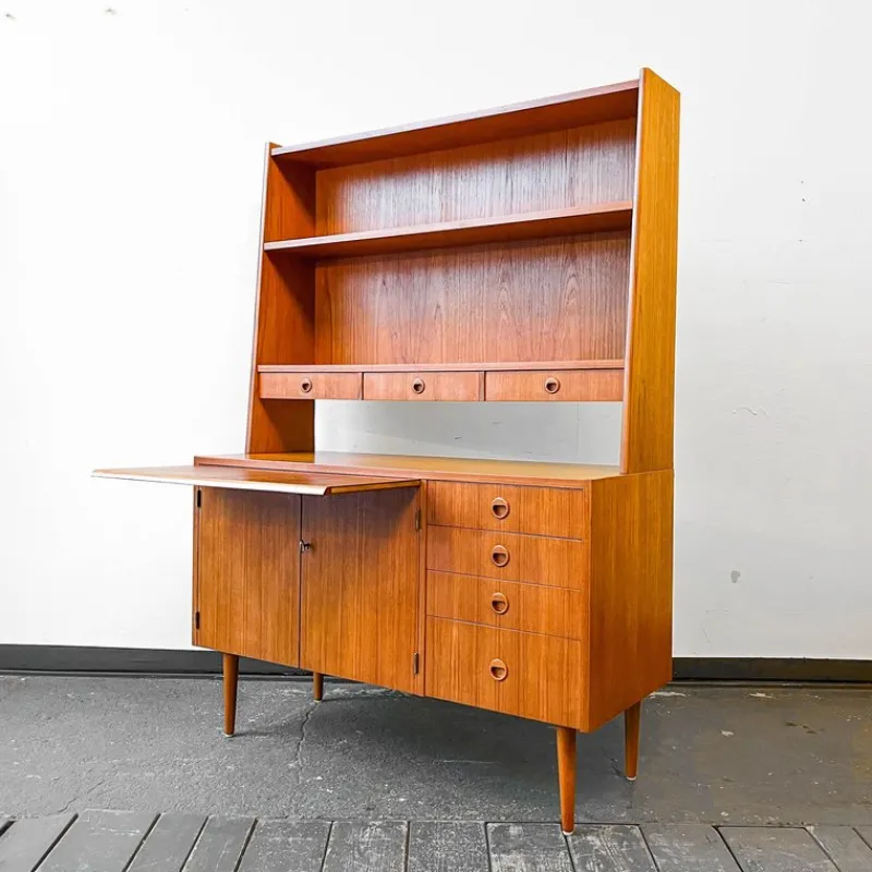 Outlet Pamono Swedish Teak Secretaire Cupboard, 1960s