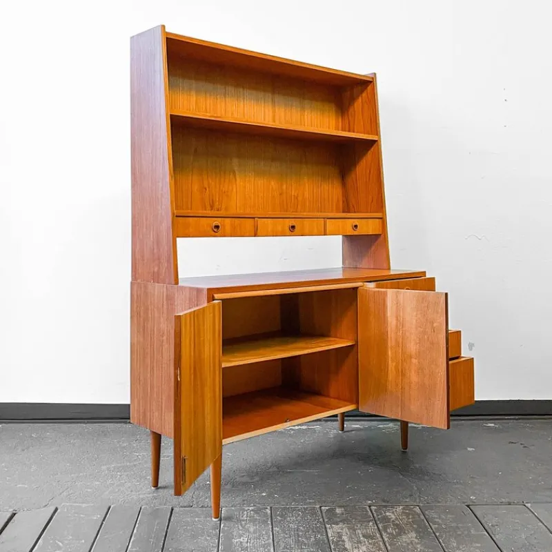 Outlet Pamono Swedish Teak Secretaire Cupboard, 1960s