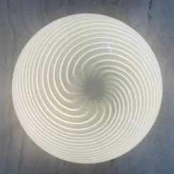 Pamono Swirl Flush Mount, Italy, 1970s><noscript><img width=