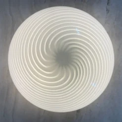 Pamono Swirl Flush Mount, Italy, 1970s><noscript><img width=