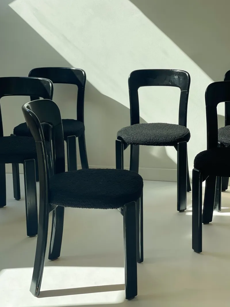 Pamono Swiss Chairs by Bruno Rey for Stein Am Rhein, 1970, Set of 6> Living Room Sets