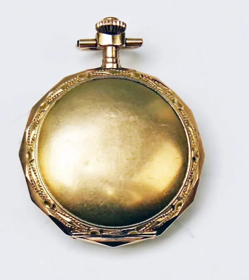 Pamono Swiss Pocket Watch in 14 Carat Gold with Diamonds, 1890s> Watches
