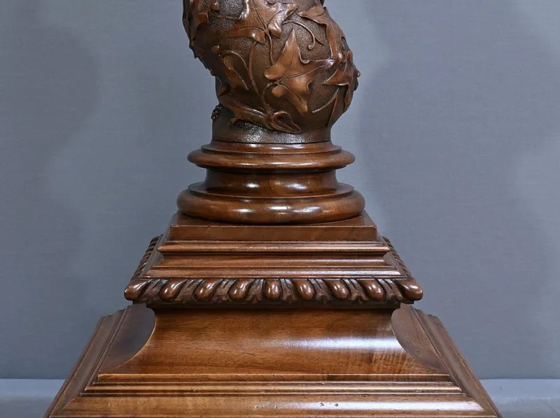 Pamono Swivel Column in Walnut, 1900s> Pedestals And Columns