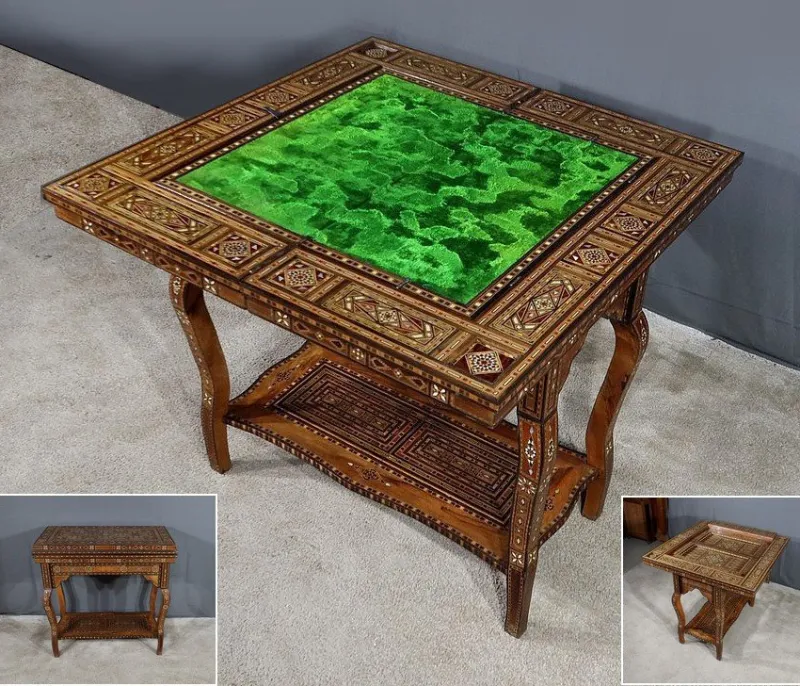 Pamono Syrian Games Table in Marquetry and Inlays> Game Tables