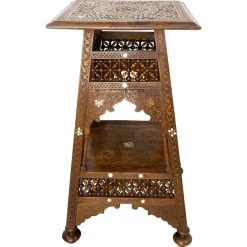 Online Pamono Syrian Hand-Carved Pedestal, Early 20th Century