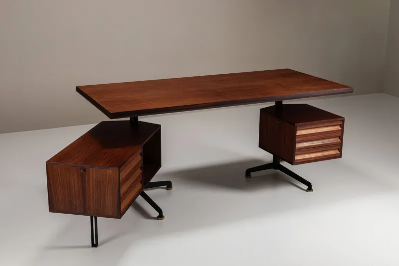 Pamono T95 Executive Desk by Osvaldo Borsani for Tecno, Italy, 1950s