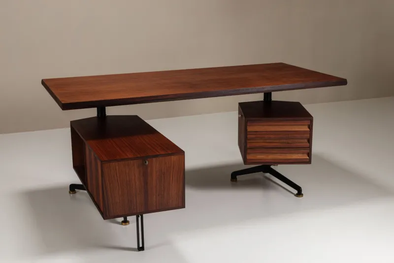 Pamono T95 Executive Desk by Osvaldo Borsani for Tecno, Italy, 1950s