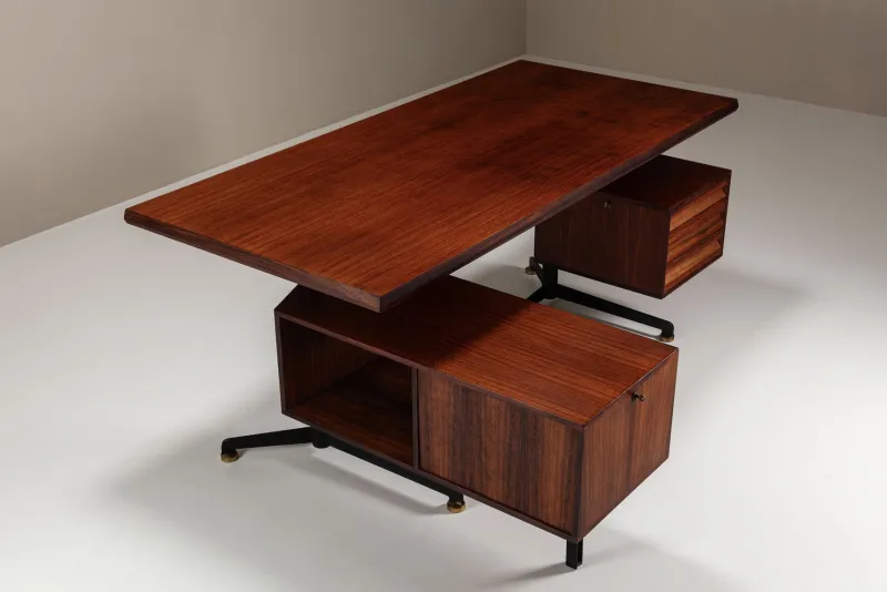 Pamono T95 Executive Desk by Osvaldo Borsani for Tecno, Italy, 1950s