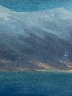Pamono T. Mörk-Ossians, Mountain Landscape, 20th Century, Oil on Panel, Framed><noscript><img width=