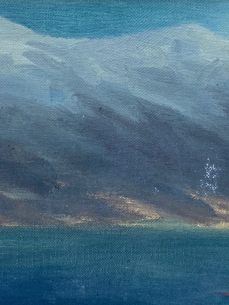 Pamono T. Mörk-Ossians, Mountain Landscape, 20th Century, Oil on Panel, Framed> Impressionist
