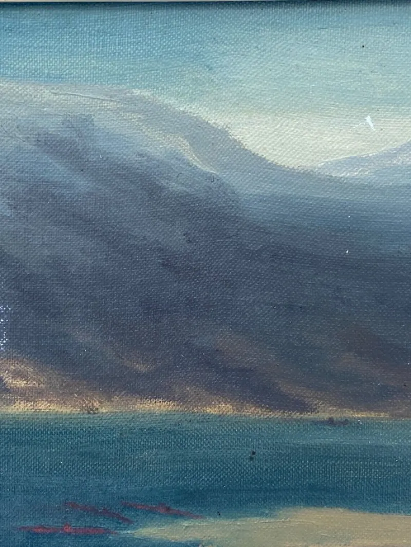 Pamono T. Mörk-Ossians, Mountain Landscape, 20th Century, Oil on Panel, Framed> Impressionist