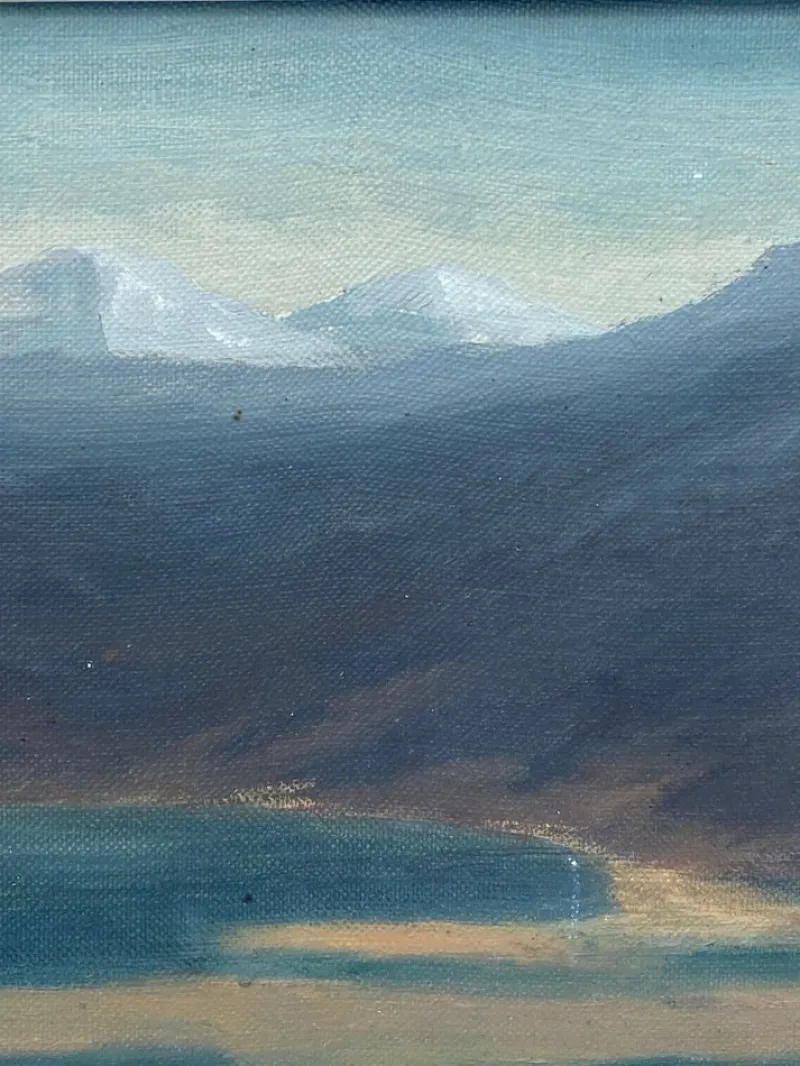 Pamono T. Mörk-Ossians, Mountain Landscape, 20th Century, Oil on Panel, Framed> Impressionist